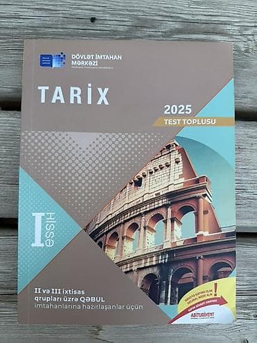 kitab alan: Azərbaycan Tarixi Testlər 11-ci sinif, DİM, 1-ci hissə — 1