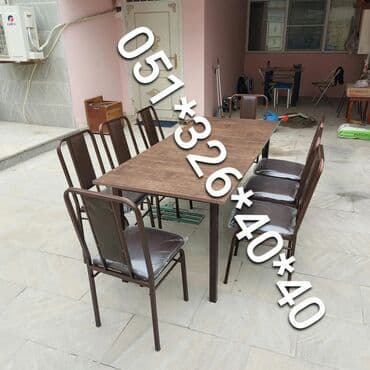 Masa və oturacaq dəstləri: Qonaq otağı üçün, Yeni, Açılan, Dördbucaq masa, 4 stul — 13