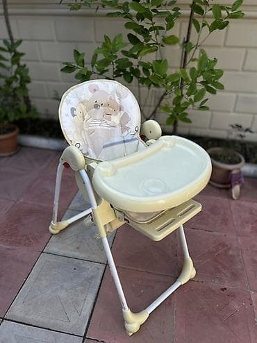 kiçik maşınlar: Uşaq yemək stulu - Rəng: krem/açıq bej, ağ metal ayaqlar - Yumşaq — 4