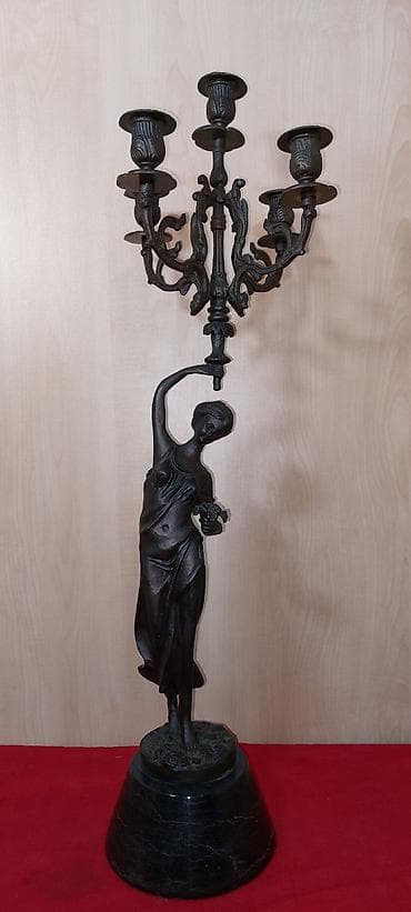 şam qozası: Bronza kandelab dəsti – 2 ədəd - Material: tökmə bronza, hündürlüyü — 2