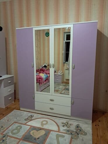 4 qapili dolab: Yeni, Açılan, 6 qapı Düz dolab, Qarderob, paltar dolabı, Azərbaycan — 8