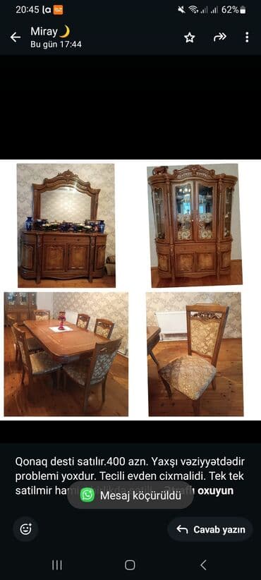 krevetka xerceng satisi: Qonaq desti satılır.400 azn. Yaxşı vəziyyətdədir problemi yoxdur — 1