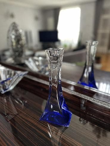 madonna servisler: Kristal dekor dəsti, 2 ədəd meyvə və ya konfet qabı, 1 ədəd şamdan — 3