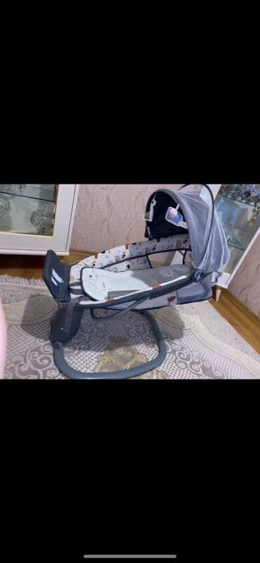 i̇lan yumşaq oyuncaqlar: Uşaq üçün elektrikli beşik/riyker - Rəng: boz tonlarda, heyvan — 1