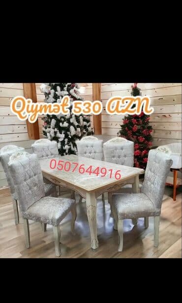 divan destleri: Qonaq otağı üçün, Yeni, Açılan, Dördbucaq masa, 6 stul — 1