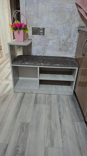 divan yuma: Ayaqqabı dolabı və oturacaq-bəncik kombinəsi - Material: Laminat MDF — 1