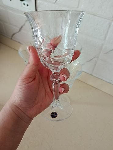 hediye qablari: Qədəhlər, rəng - Ağ, Xrustal, Çexiya — 1