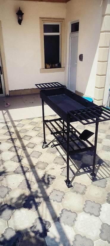 manqal balaca: Metall manqal/BBQ arabası - Material: qalın metal konstruksiya, toz — 6