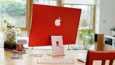 islenmis notebook satisi: Apple iMac 24" (narıncı/qırmızı rəng) - 24 düymlük 4.5K Retina ekran — 3