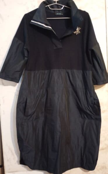 женское платье из букле: Qadın paltarı – qara rəngdə, rahat və gündəlik istifadə üçün. - — 1