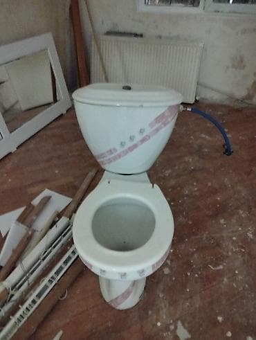 keramik: Sarnıçlı keramik unitaz dəsti - Material: ağ keramika - Komplekt — 1