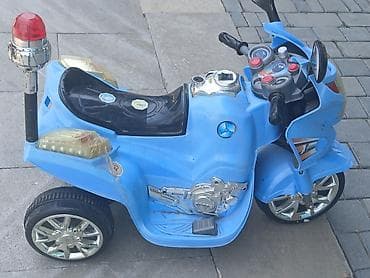 elekt: Uşaq üçün elektrikli üçtəkərli motosiklet – mavi rəngdə — 3