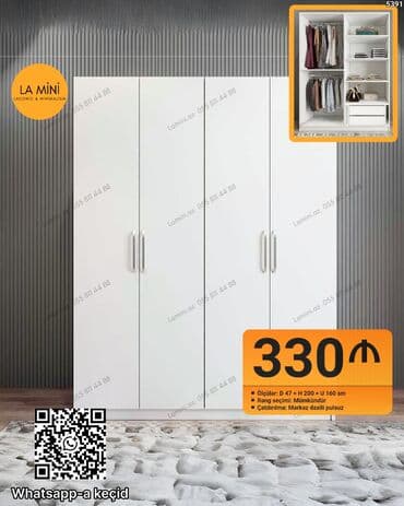 Açılan, 3 qapılı Düz dolab, Qarderob, paltar dolabı