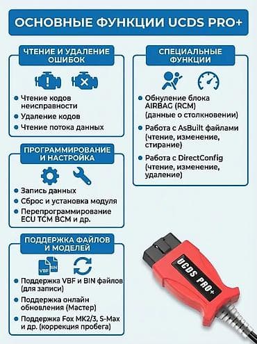 kardan: Ford üçün diaqnostika cihazı UCDS Pro+. Автосканер UCDS Pro — 5