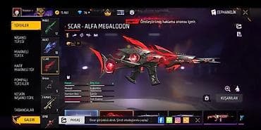 Free Fire oyun içi hesabında nadir silah dəri kolleksiyası Paketə