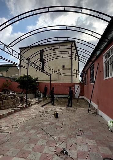 Metal konstruksiya ilə bağ/ həyət örtüyü hazırlanması və