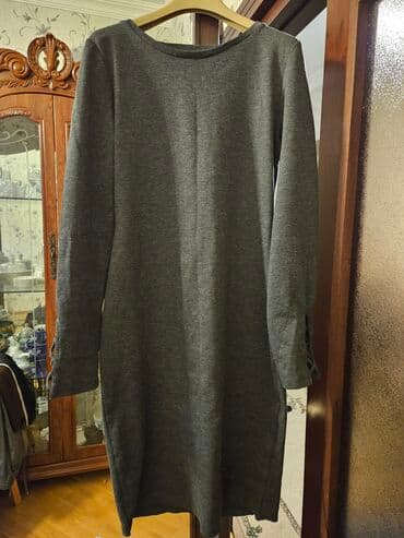 boz rəngli karandaş ətək: Gündəlik don, Midi, Terranova, M — 3