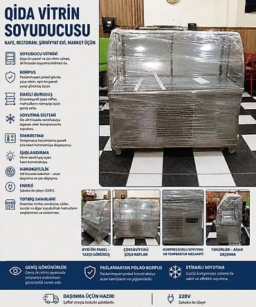 ucuz soyuducular: Qida vitrin soyuducusu Kafe, restoran, şirniyyat evi və marketlər üçün — 1
