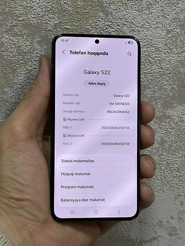 tel halva: Samsung Galaxy S22, 128 GB, rəng - Boz, İki sim kartlı — 2