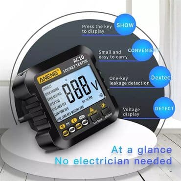 ekran sekileri: Şəbəkə test cihazı. Model: ANENG AC 10 -Əsasən elektrik — 1