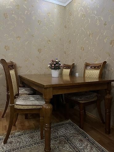 komputer masalari: Qonaq otağı üçün, Açılmayan, Dördbucaq masa, 4 stul — 1