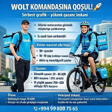 otel işi: Sürücü-kuryer tələb olunur, Şəxsi nəqliyyat vasitəsi ilə, Ayda 2 dəfə ödəniş, Təcrübəsiz — 1
