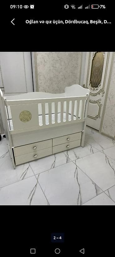 usag kiravati: Oğlan və qız üçün, Dördbucaq, Beşik, Matrassız — 1