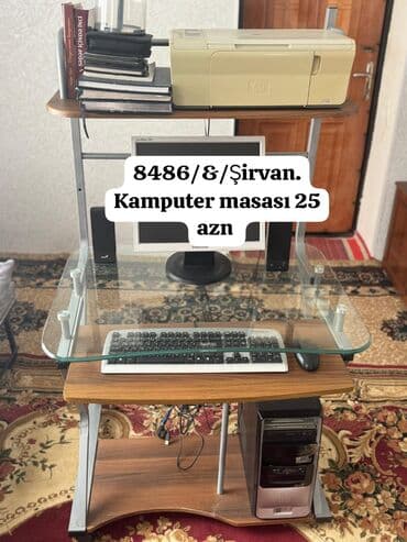 Düz masa, Polkalı, Siyirməli, MDF, Zəmanətsiz, Kredit yoxdur