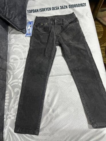 qara şalvar: Uşaq üçün qara rəngli məxmər (corduroy) şalvar. - Klassik dar kəsim — 2