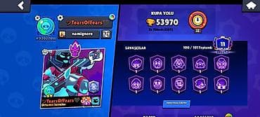 Brawl Stars oyun hesabı - Kupa sayı: 53,970 - Karakterlər: 100/101