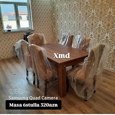berber masası: Masa və 6 stul dəsti - Komplekt: 1 yemək masası + 6 ədəd stul - — 5