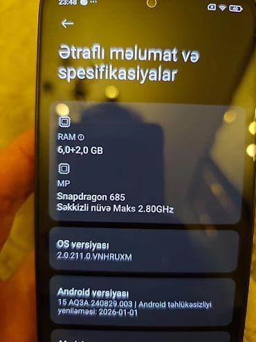 Video oyunlar və konsollar: Xiaomi Redmi smartfon - Arxa kamera sistemi: 108MP əsas kamera (AI — 5