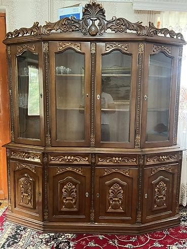 cerez: Klassik üslubda böyük vitrin-bufet - Material: kütləvi ağac (təbii — 2