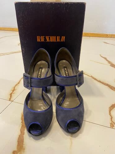 босоножки 27 размера: Размер: 38, цвет - Синий, Б/у — 2