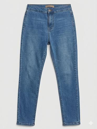 yun corablar: Qadın cins şalvarı – mavi (orta yuyulma) - Kəsim: dar/skinny, balaq — 1