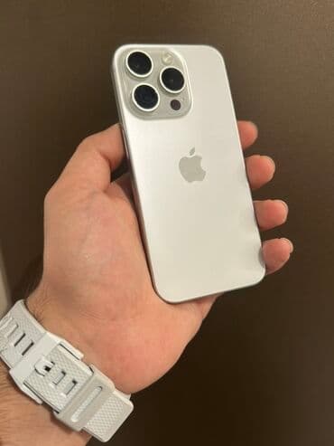 irşad iphone 15: IPhone 15 Pro, 256 GB, White Titanium, Face ID, Simsiz şarj, Zəmanət — 2