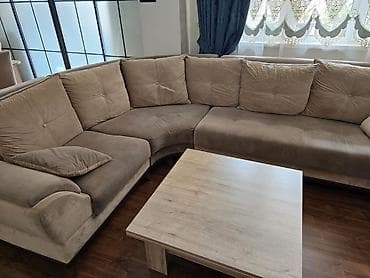 Künc divan dəsti,bazalı,acılan - Forması: L formalı, yumru bucaq — 2