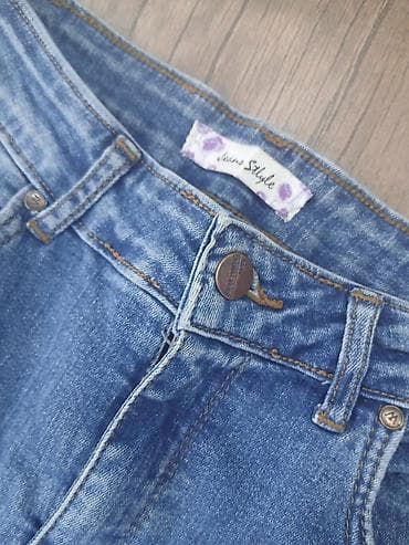cins kombinezon: Jeans Style markalı qadın cins şalvarı uzunluq 78 sm - Model: dar — 1
