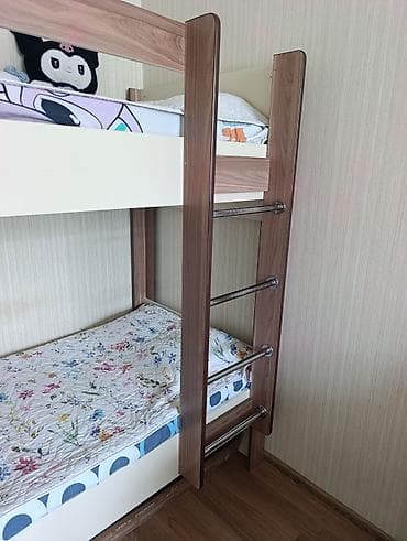 İkimərtəbəli uşaq çarpayıları: Oğlan və qız üçün, Çarpayı, Matras ilə, Siyirməsiz, MDF — 2