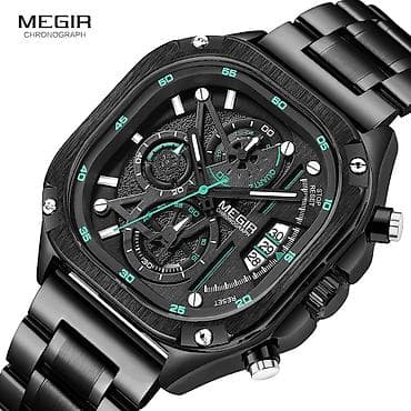aqlı sahat: MEGIR Chronograph kişi qol saatı - Brend: MEGIR - Funksiyalar — 9