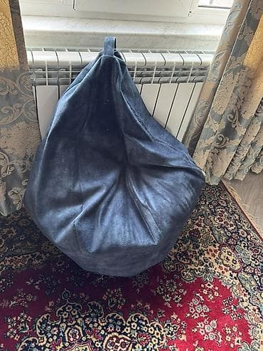 inci mebel: Pufik oturacaq, Vеlur parça, rəng - Göy — 1