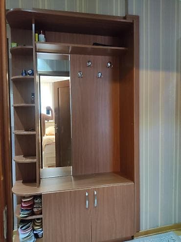 2 qapılı, Güzgülü, Qəhvəyi, Digər material, Açılan, Düz dolab — 4