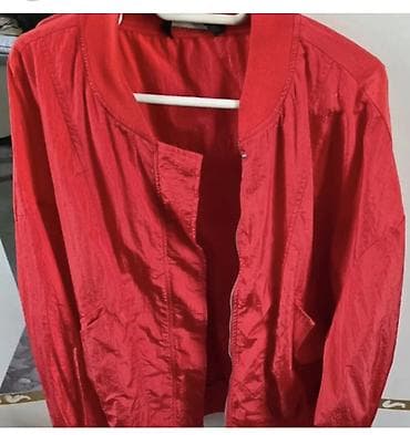 desd paltarlar: Qadın geyim dəsti – yaylıq və gündəlik tərz - Yüngül qırmızı bomber — 1