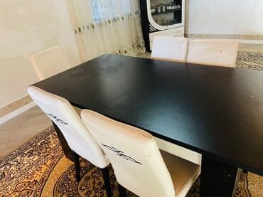 Stullar: Mətbəx üçün, Açılmayan, Dördbucaq masa, 6 stul — 2