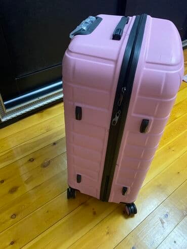 женские пластиковые чемоданы: Boyuk ölculu camadan.Ideal veziyyetdedir. - Rəng: Açıq çəhrayı - — 3