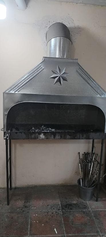 Manqal və tüstü çəkən başlıq dəsti - Material: qalın metal korpus