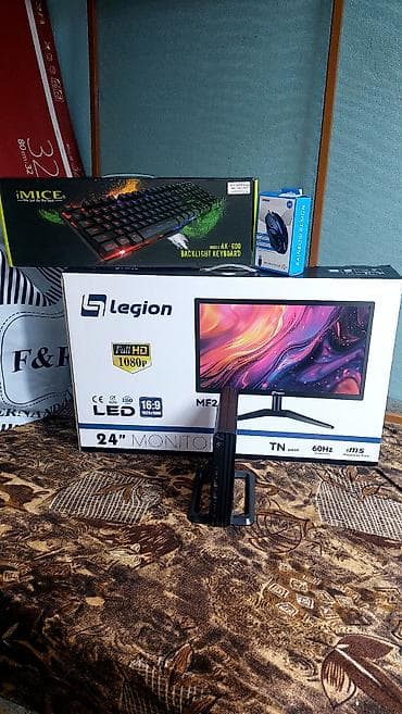 ucuz nodbuklar: Kompüter Seti – HP mini PC + 24" Legion monitor + oyun klaviaturası və — 2