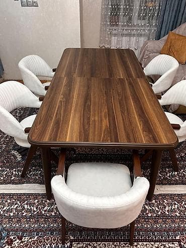 paltar dolabi islenmis: Dördbucaq masa, 6 stul — 1