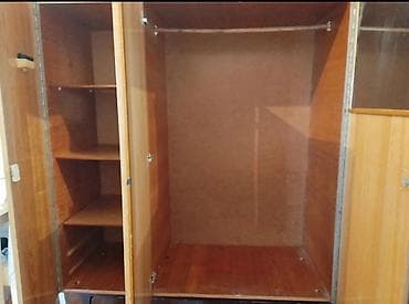 ayaggabi dolabi: 3 qapılı, Güzgülü, Qəhvəyi, Taxta, Açılan, Düz dolab — 2