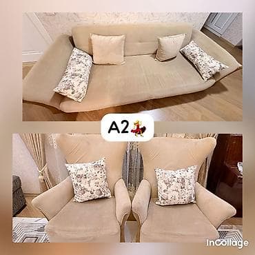 İşlənmiş, Divan, 2 kreslo, Bazasız, Açılan lalafo.az -da İşlənmiş, Divan, 2 kreslo, Bazasız, Açılan